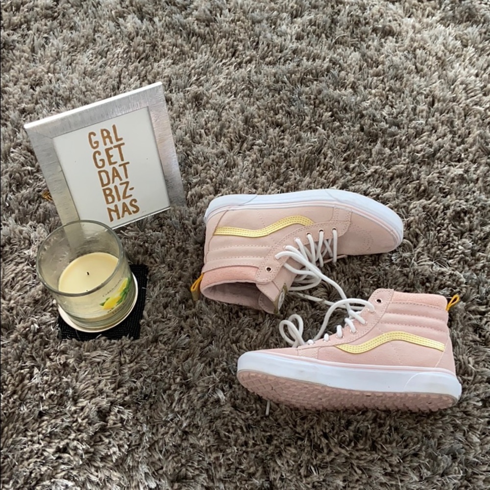 Baby Pink & Gold Vans